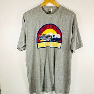 XL Junk Gypsy-Road Trip boho casual grey t-shirt red blue retro truck/camper